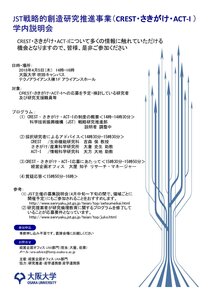 JST 平成30年度 CREST・さきがけ・ACT-I 研究提案支援・募集説明会について